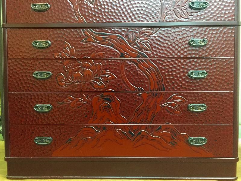鎌倉彫り 佐藤恵仙作品 桐タンス 和箪笥 着物保管 高級