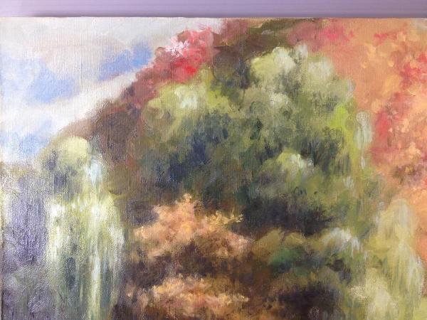 富谷龍一 12号 油彩 「鶴ヶ城の散歩道」風景画 mirudake