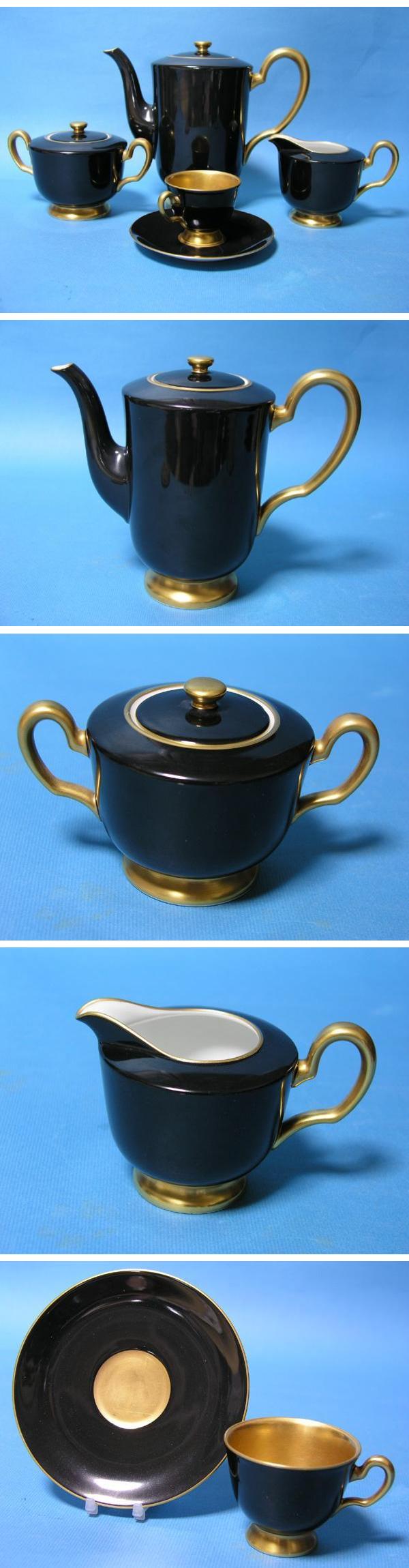 大倉陶園　17ピース黒蒔金塗